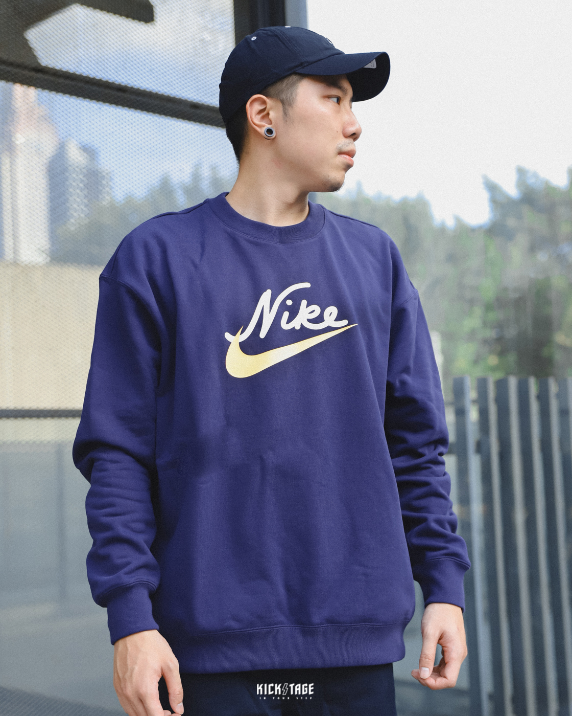 男女款 NIKE AS M NSW GIFTING FLC FT GCEL 米白 藍紫 特殊字體 內刷毛 衛衣 大學T【FV9513】