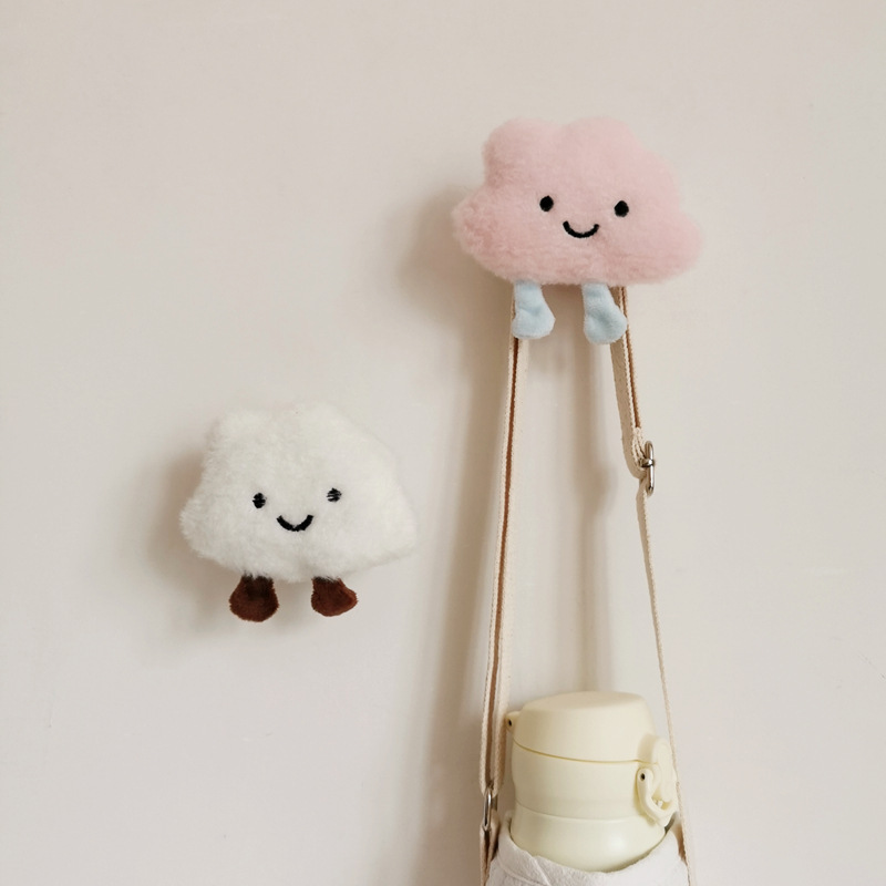 《3299》ins風可愛毛絨雲朵木質牆面掛勾