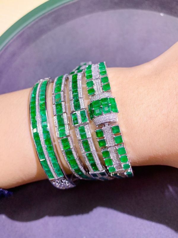 18k 天然祖母綠手鏈