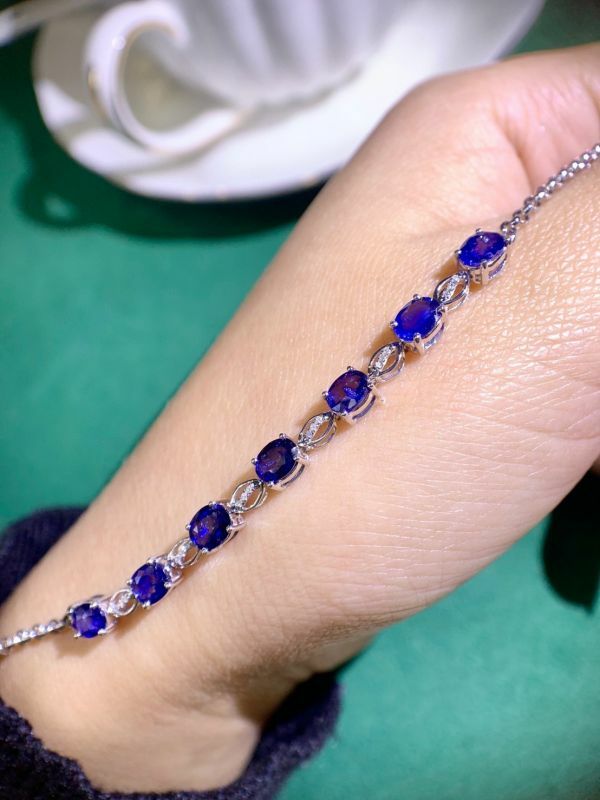 18k 天然藍寶石金手鏈