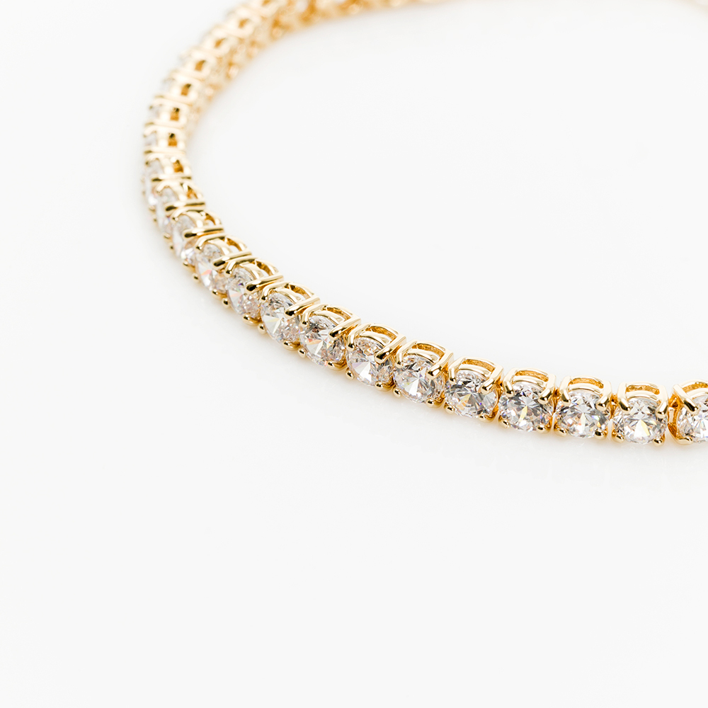 SWAROVSKI Tennis Deluxe 爪鑲圓形排鑽手鏈/手環(金)