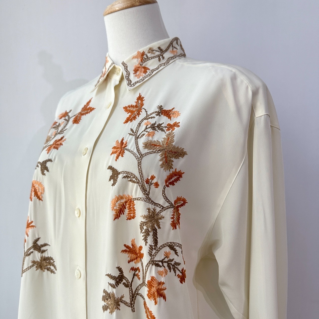秋日楓葉刺繡長袖上衣