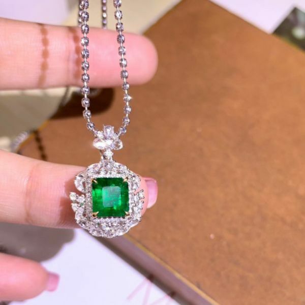 18k 金真鑽木佐色 天然阿富汗祖母綠套裝