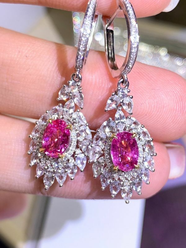 18k 金藍寶石耳環