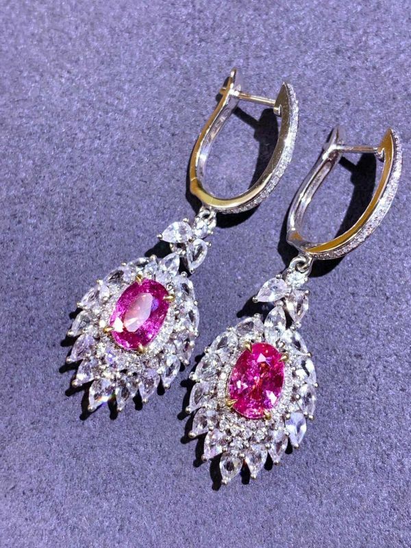 18k 金藍寶石耳環