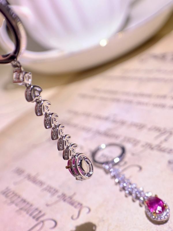 18k 【優雅系列】無燒帕帕拉恰金天然鑲嵌鑽石