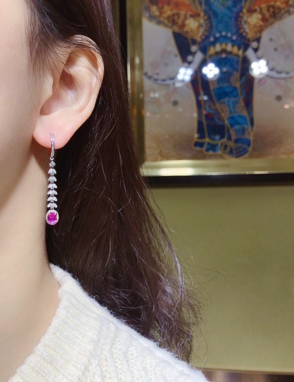 18k 【優雅系列】無燒帕帕拉恰金天然鑲嵌鑽石