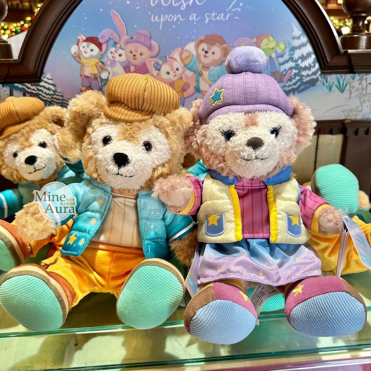 (特價現貨) 冬日系列 達菲 Duffy 雪莉玫 ShellieMay 絨毛 SS號 娃娃 玩偶 -香港迪士尼樂園