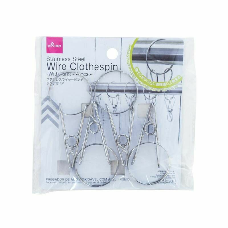 不鏽鋼附環吊衣夾/4入