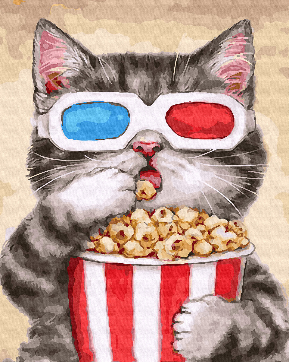 【DT229】 吃爆米花的貓