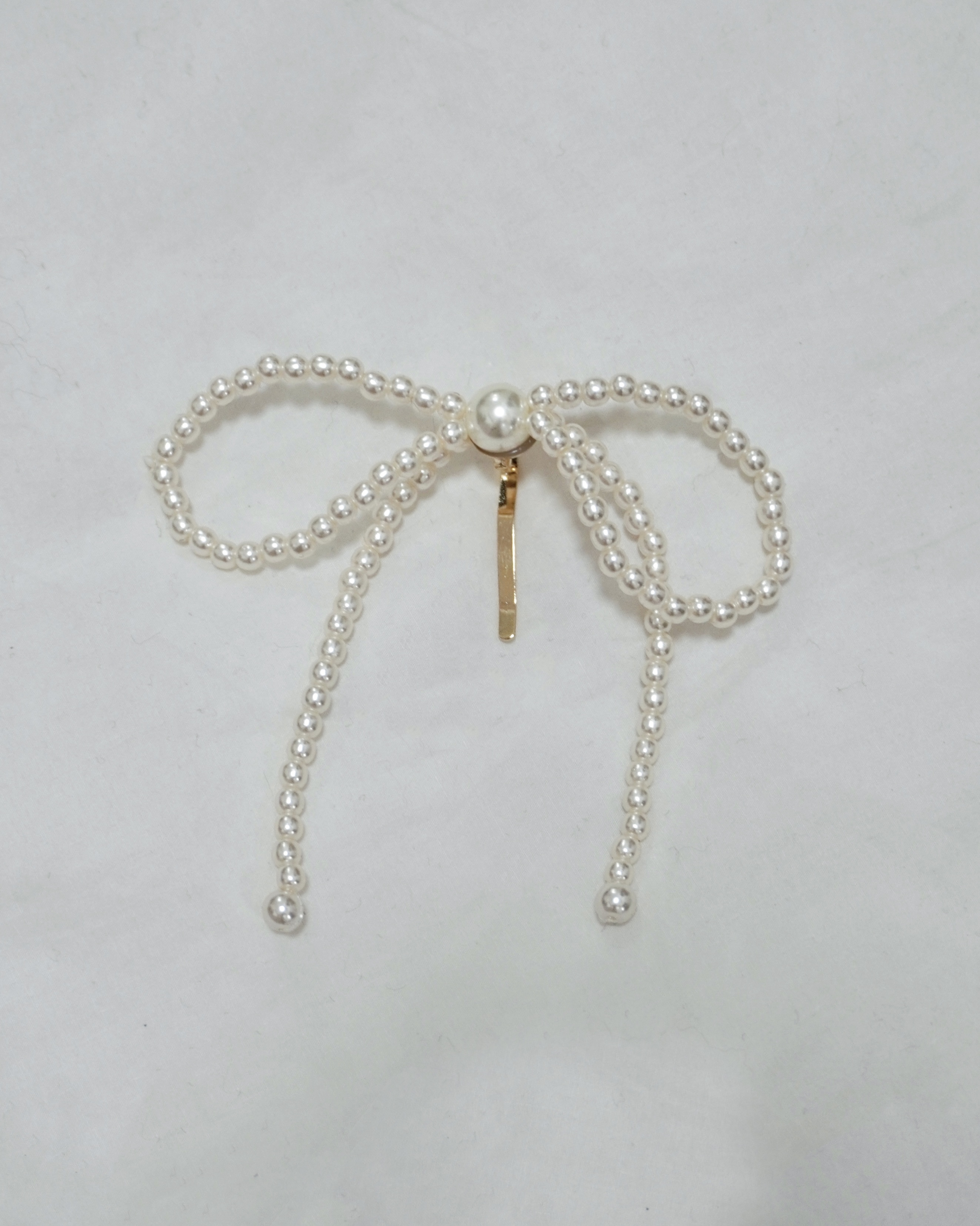 珍珠蝴蝶一字髮夾