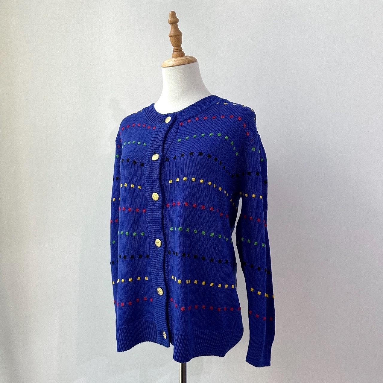 日本製明亮紫彩色點點毛衣外套