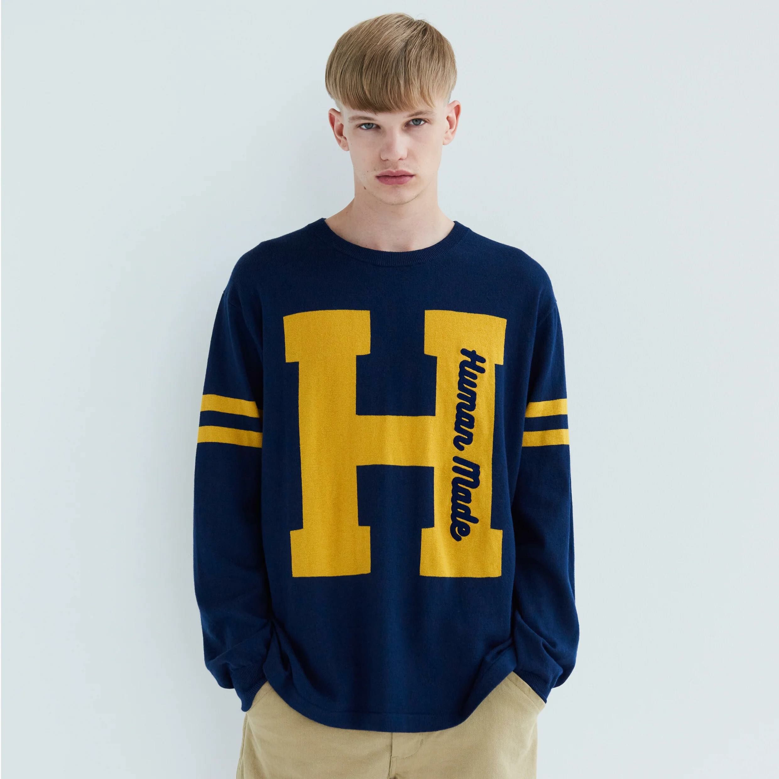 【人気商品】HUMAN MADE KNIT SWEATER BLUE HUMAN MADE - ヒューマンメイド/HUMAN MADE/メンズ/LOWGAGE KNIT