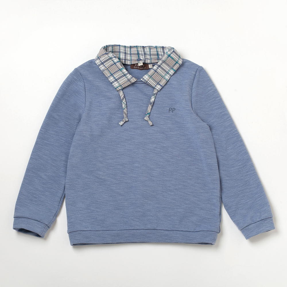 PIPPY 格紋翻領長袖上衣 藍