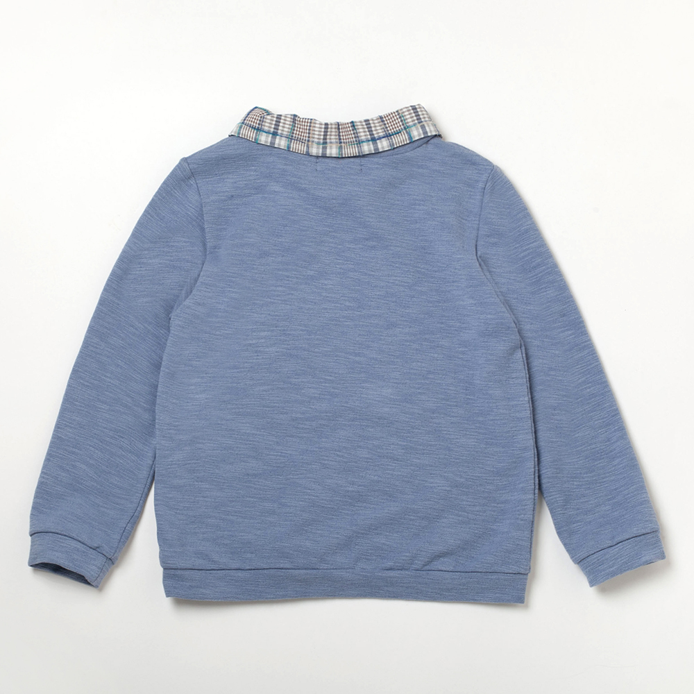 PIPPY 格紋翻領長袖上衣 藍