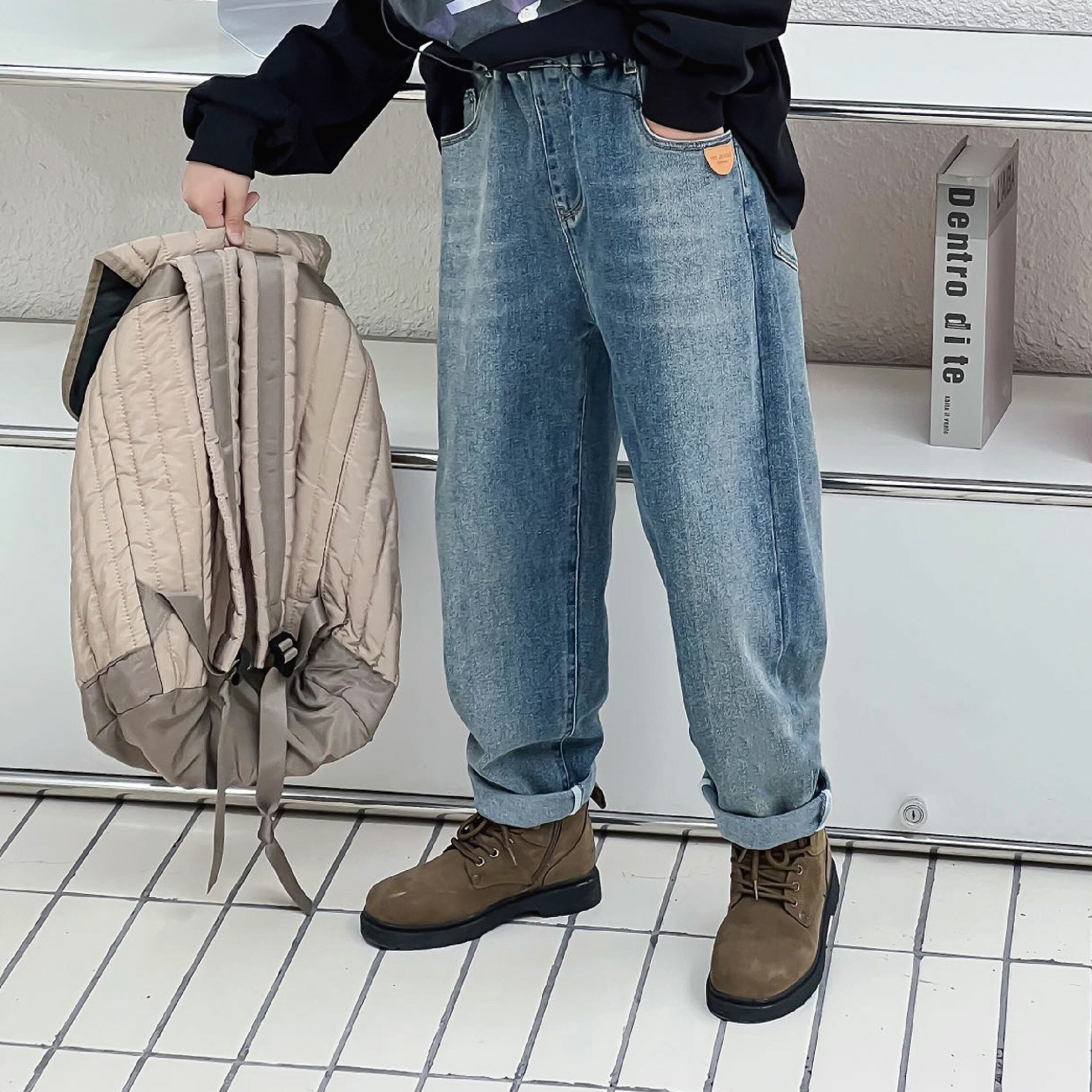 【H35160】百搭基本款質感牛仔褲