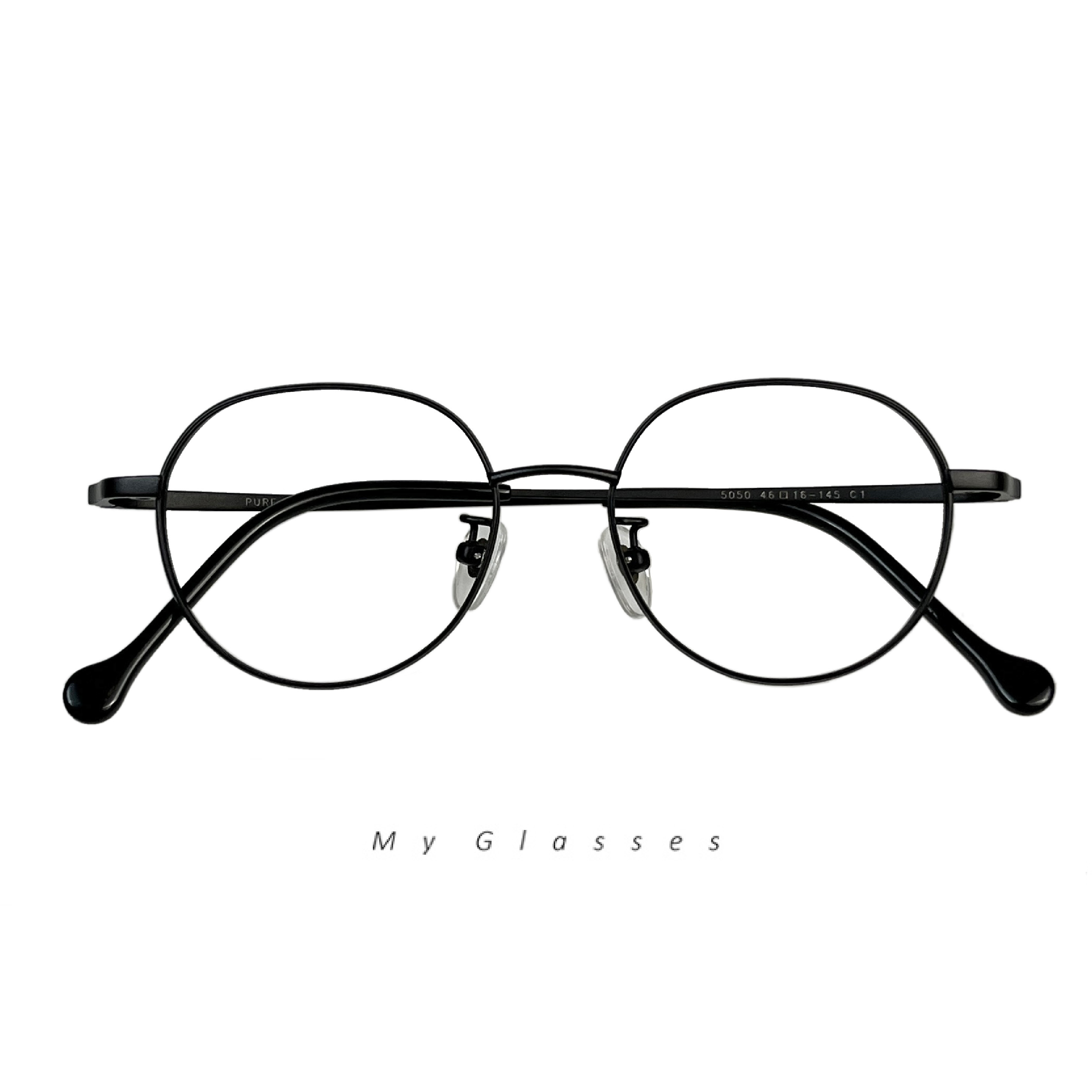 T115霧面純鈦金屬圓框眼鏡