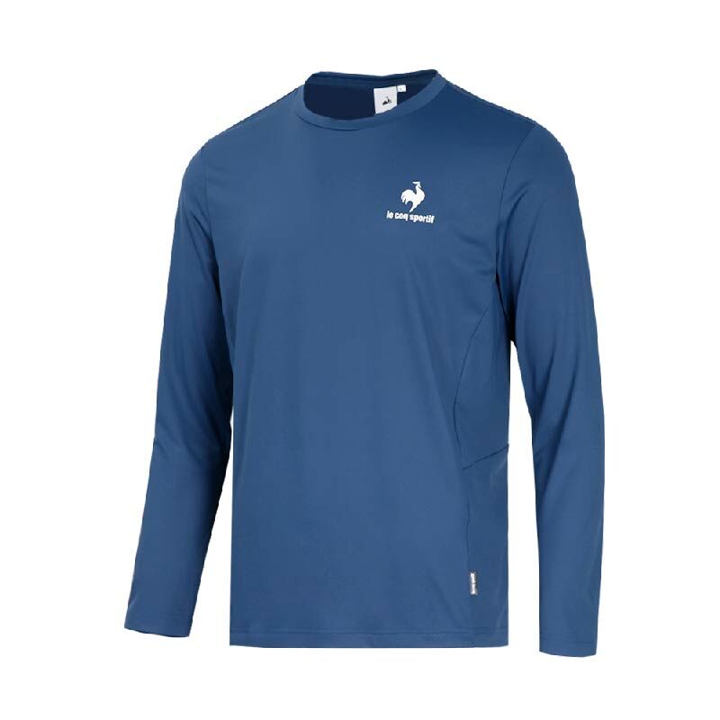 LE COQ SPORTIF 法國公雞 LWS23603 男女款潮流運動長袖T恤 藍 12MXN23603
