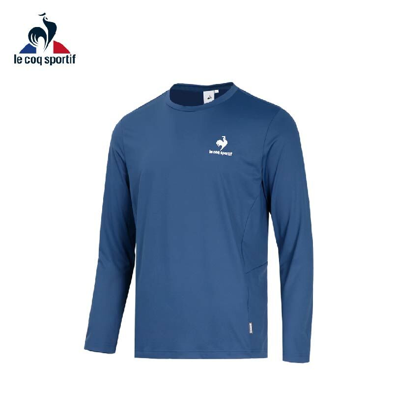 LE COQ SPORTIF 法國公雞 LWS23603 男女款潮流運動長袖T恤 藍 12MXN23603