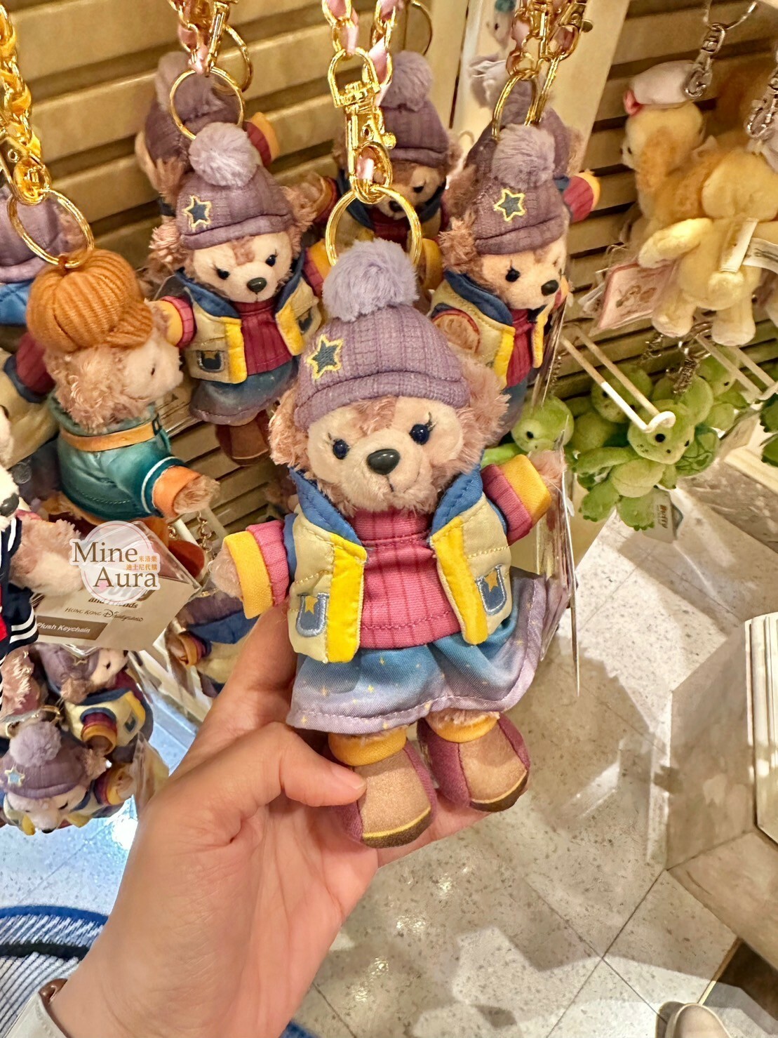 (現貨) 冬日系列 達菲 Duffy 雪莉玫 ShellieMay 絨毛 鑰匙圈 吊飾 -香港迪士尼樂園