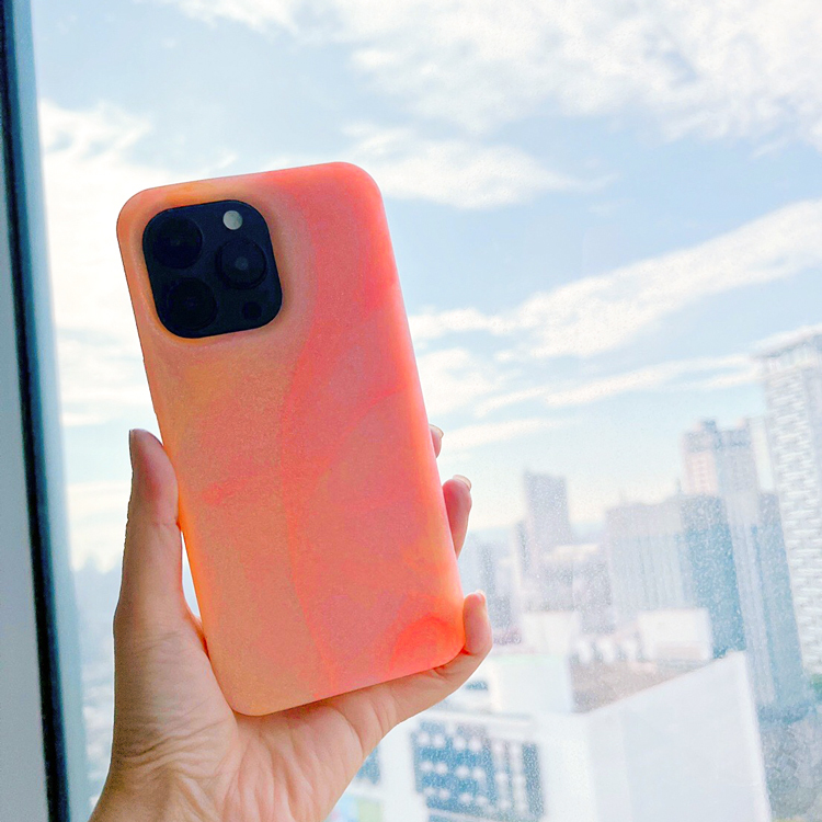 Candies iPhone 14 Pro Max - Simple系列 幻彩波紋手機殼(橘)