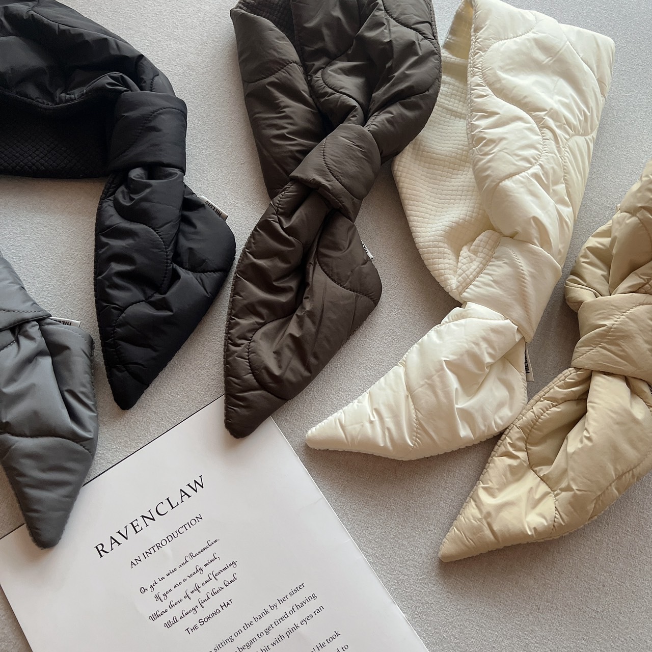 羽絨機能圍巾/五色/雙面使用/機能布料/男生/圍脖/保暖