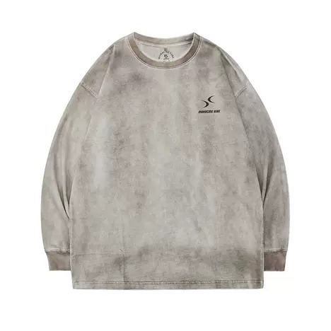 MOKACME 噴染水洗做舊長袖