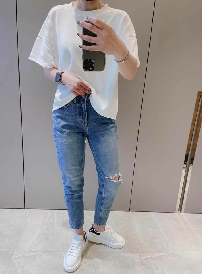 ᴴᴼᵀ ▸▸店長推薦◃◃ 春夏新款/單膝破洞牛仔褲  MANIFEST正韓🇰🇷