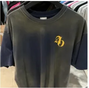 [S] ADLV **NEW SYMBOL LOGO SPRAY WASHING SHORT SLEEVE T-SHIRT,NAVY, ADLV23FW-SSLSYP-NVY (SAV261)