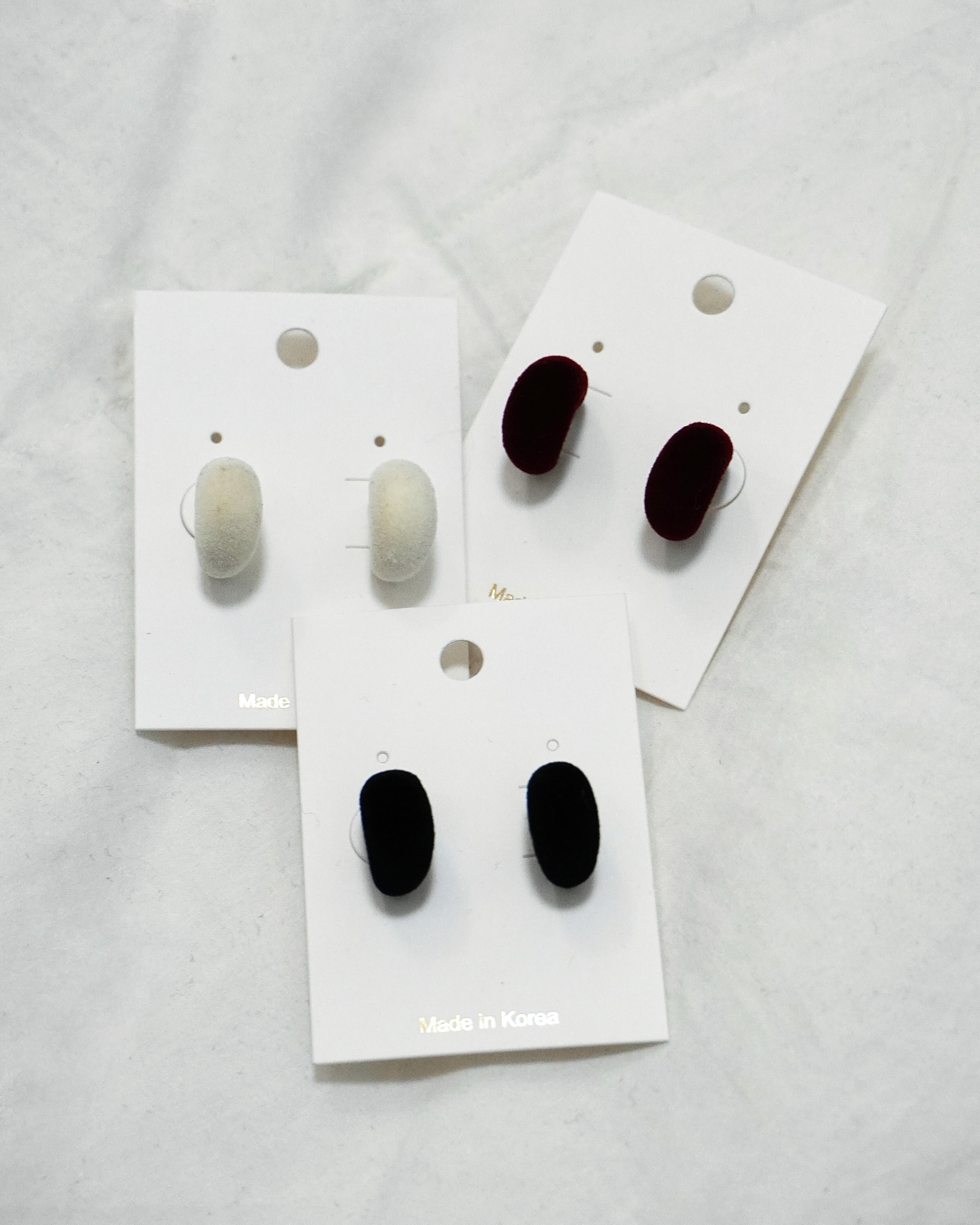 絨面氣質小胖耳環