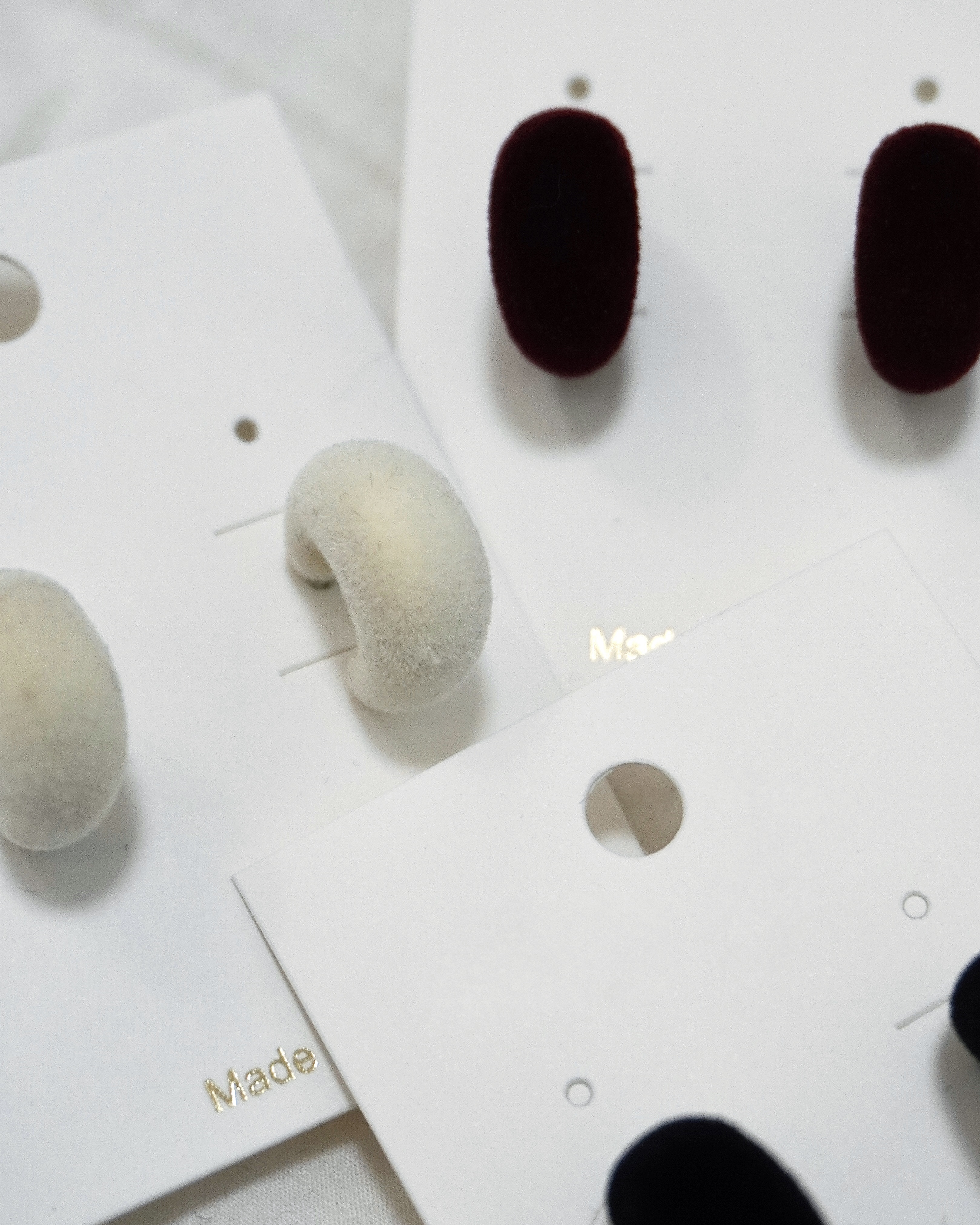 絨面氣質小胖耳環