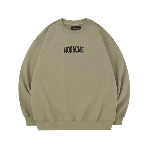 MOKACME 厚板SLOGAN印花圓領重磅衛衣