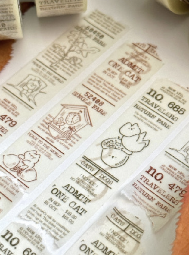 Mewmewbeam | 入秋之際 復古票券紙膠帶 (5101)