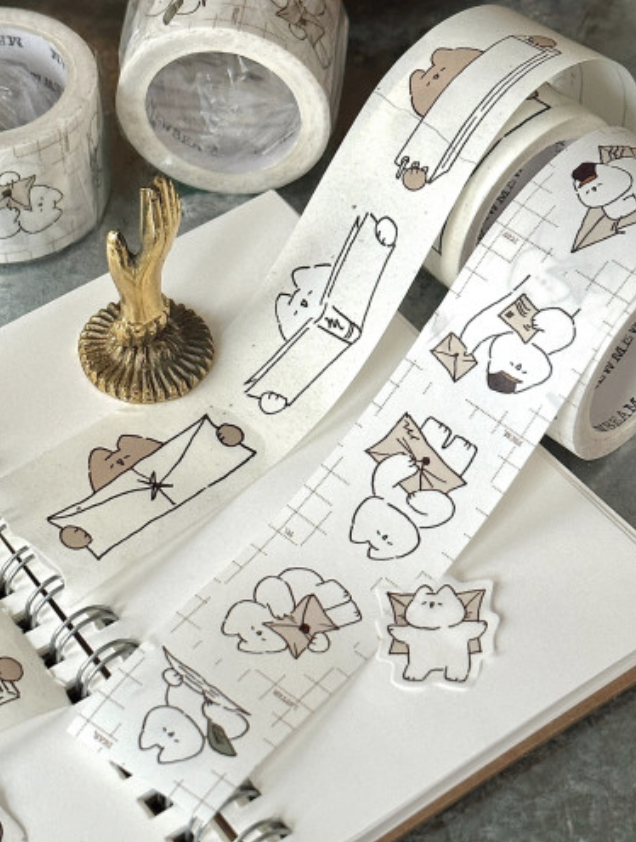 Mewmewbeam | 秋天讀信 割型貼紙捲