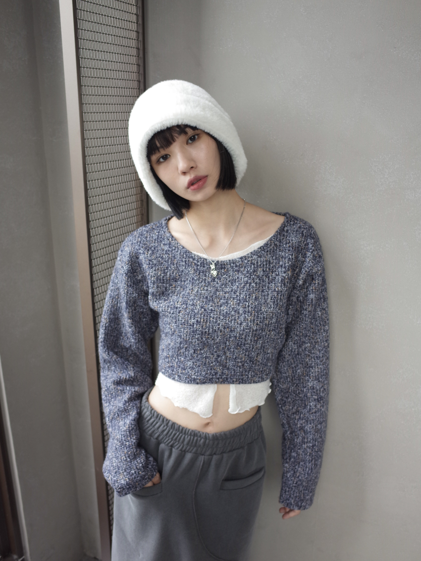 Drizella mixed knitted cropped top