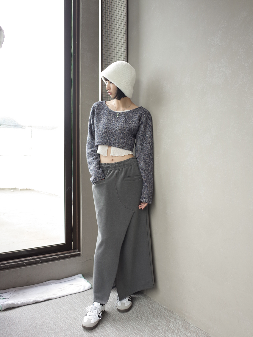 Drizella mixed knitted cropped top