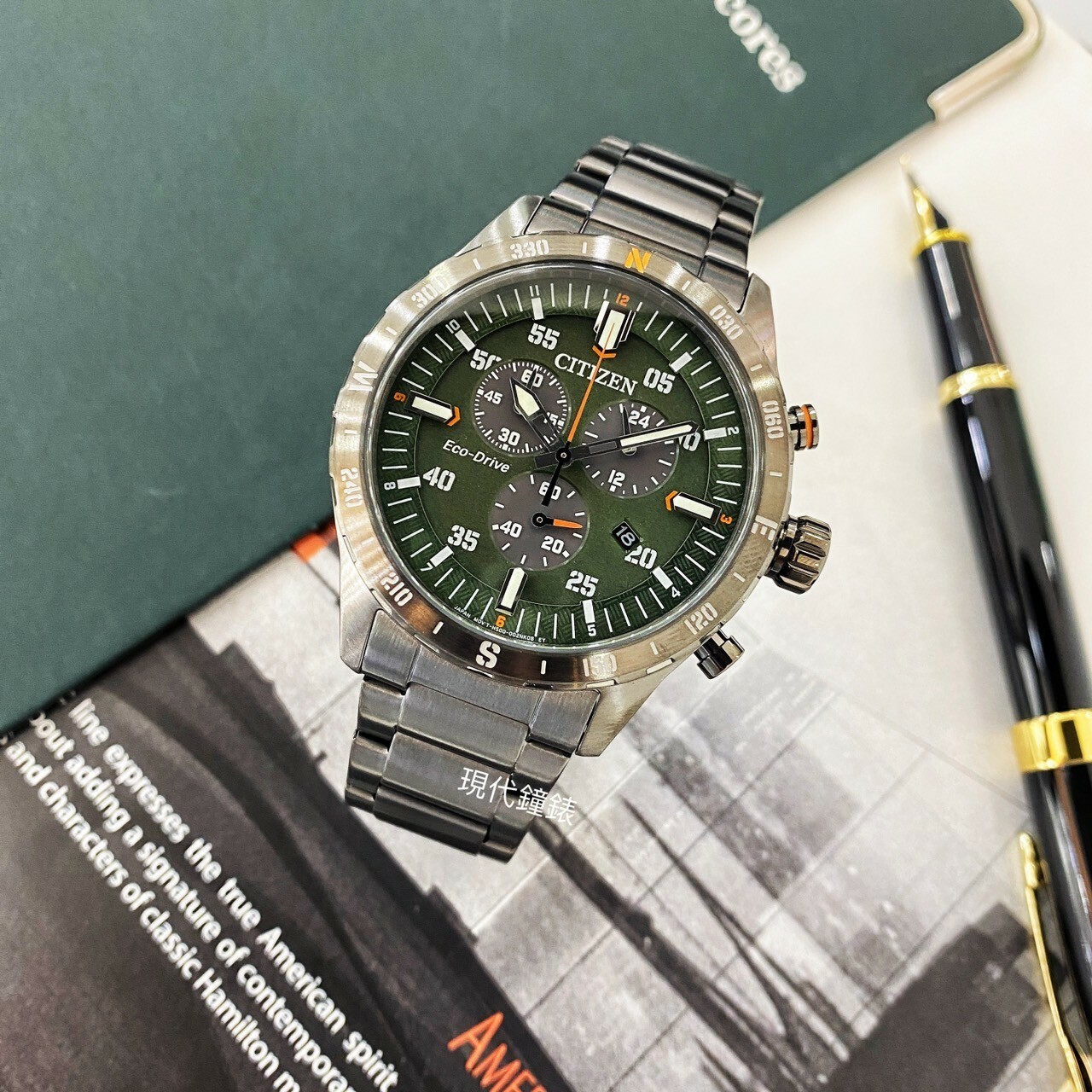 【CITIZEN 星辰】CHRONOGRAPH 聖誕節推薦款光動能計時手錶 AT2527-80X 43.5mm 現代鐘錶