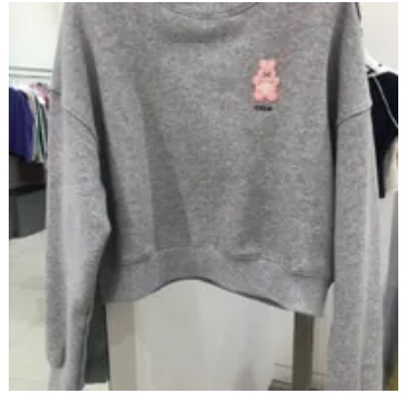 [S] KIRSH WITTY BUNNY CROP SWEATSHIRT,MELANGE GREY, KWQWCTM551MGYM (SKR13)
