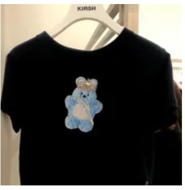 [S] KIRSH WITTY BUNNY TOMBOY CROP T-SHIRT,NAVY, KWRMCTS552MNAA (SKR17)