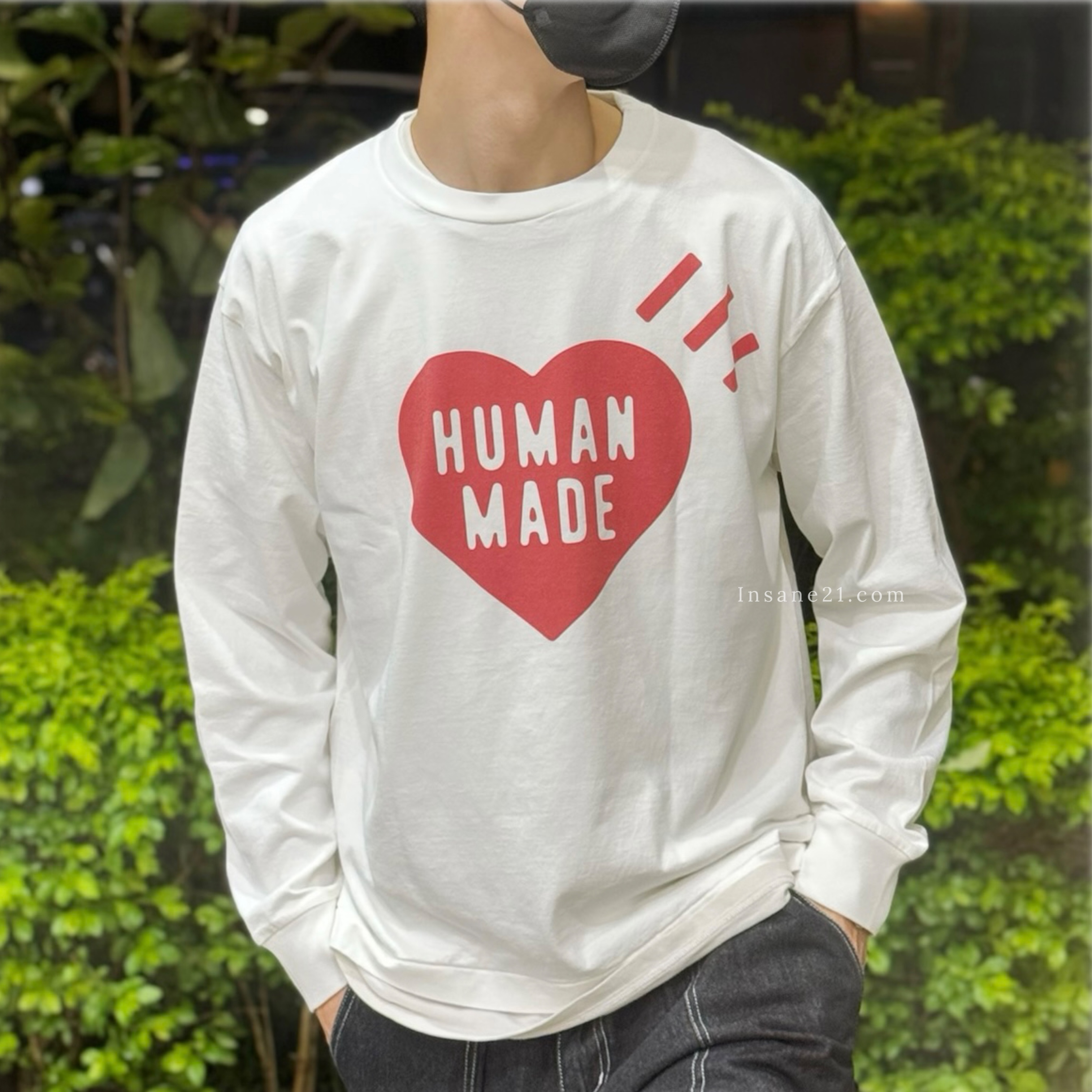 HUMAN MADE 長袖大愛心日期T 2023.11.03 白黑/白紅HM26CS1103