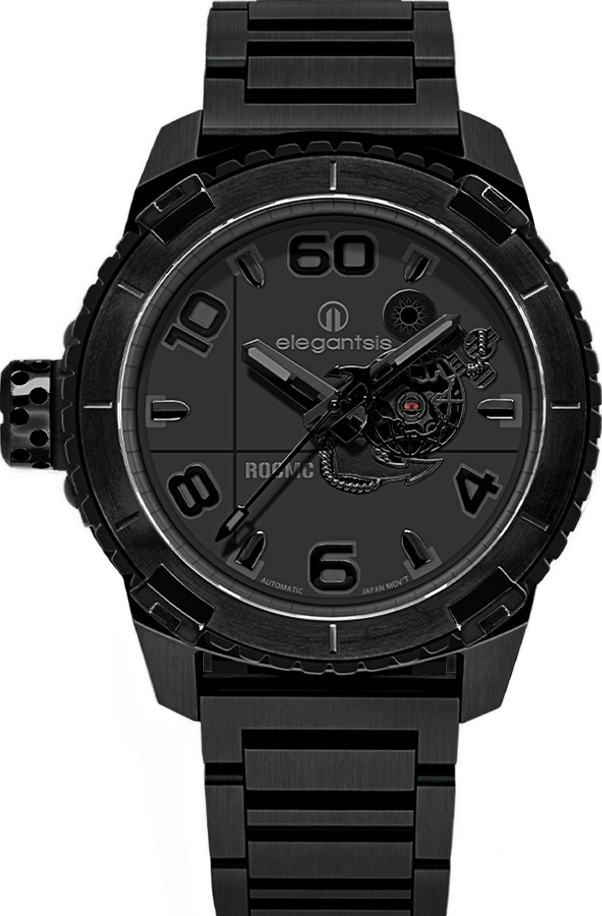 萬年鐘錶 - elegantsis 愛樂時  中華民國海軍陸戰隊-特別款  JX48M-海軍陸戰隊第三代自動機械男錶 ELJX48AS-LVTP5-NB01MA   錶徑48MM