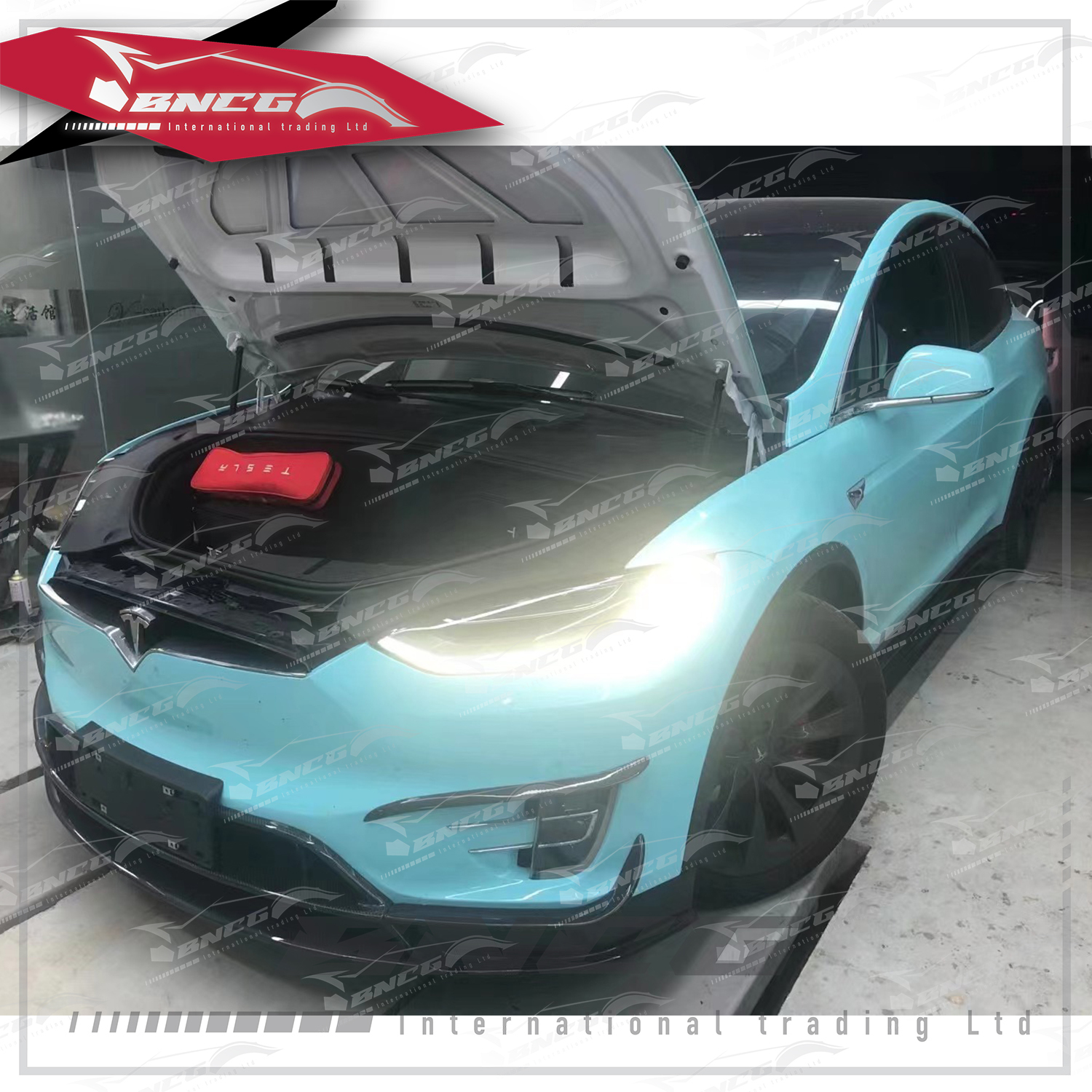 特斯拉 Tesla Model X 卡夢 碳纖維 外觀件 空力套件 Revozport款 前後下巴 側裙 尾翼