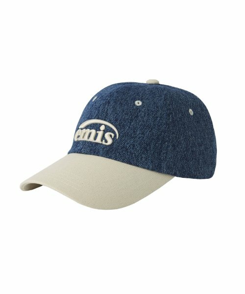 emis NEW LOGO DENIM BALL CAP - DARK BLUE DENIM/IVORY