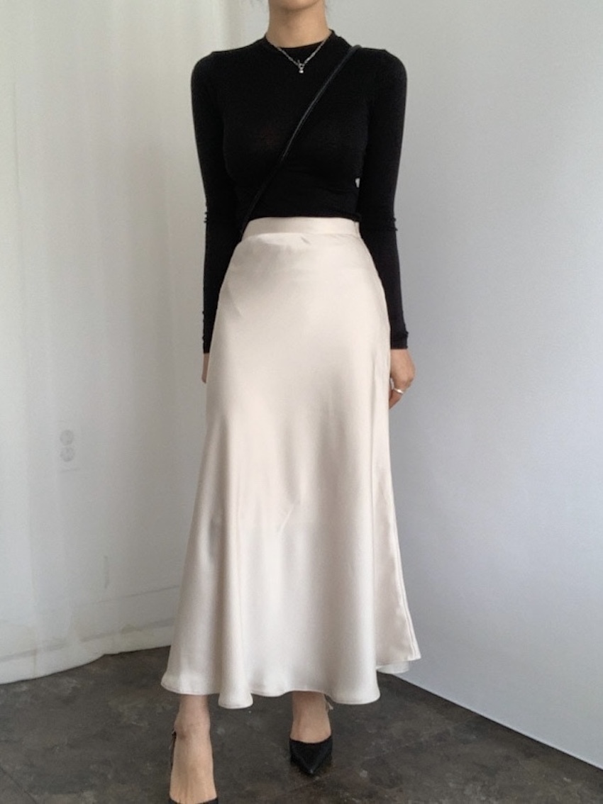 Slink satin fishtail midi skirt