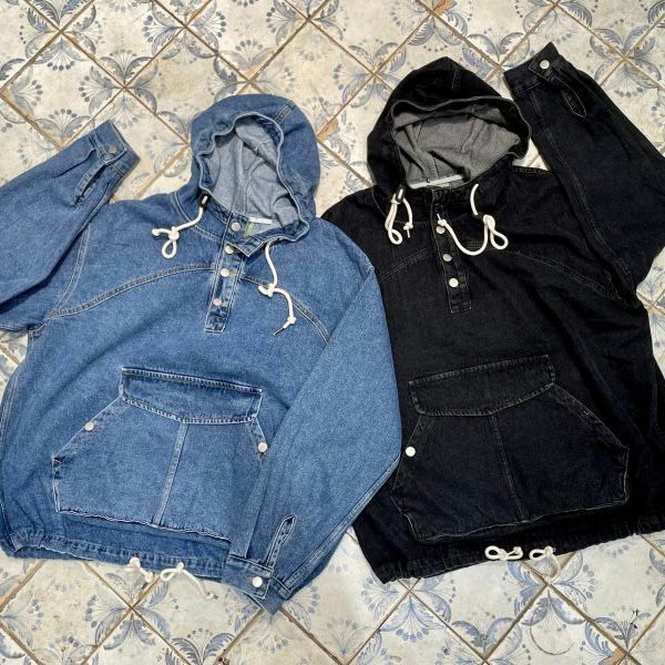 半開胸連帽牛仔長袖衫 HIGH FIVE-023T