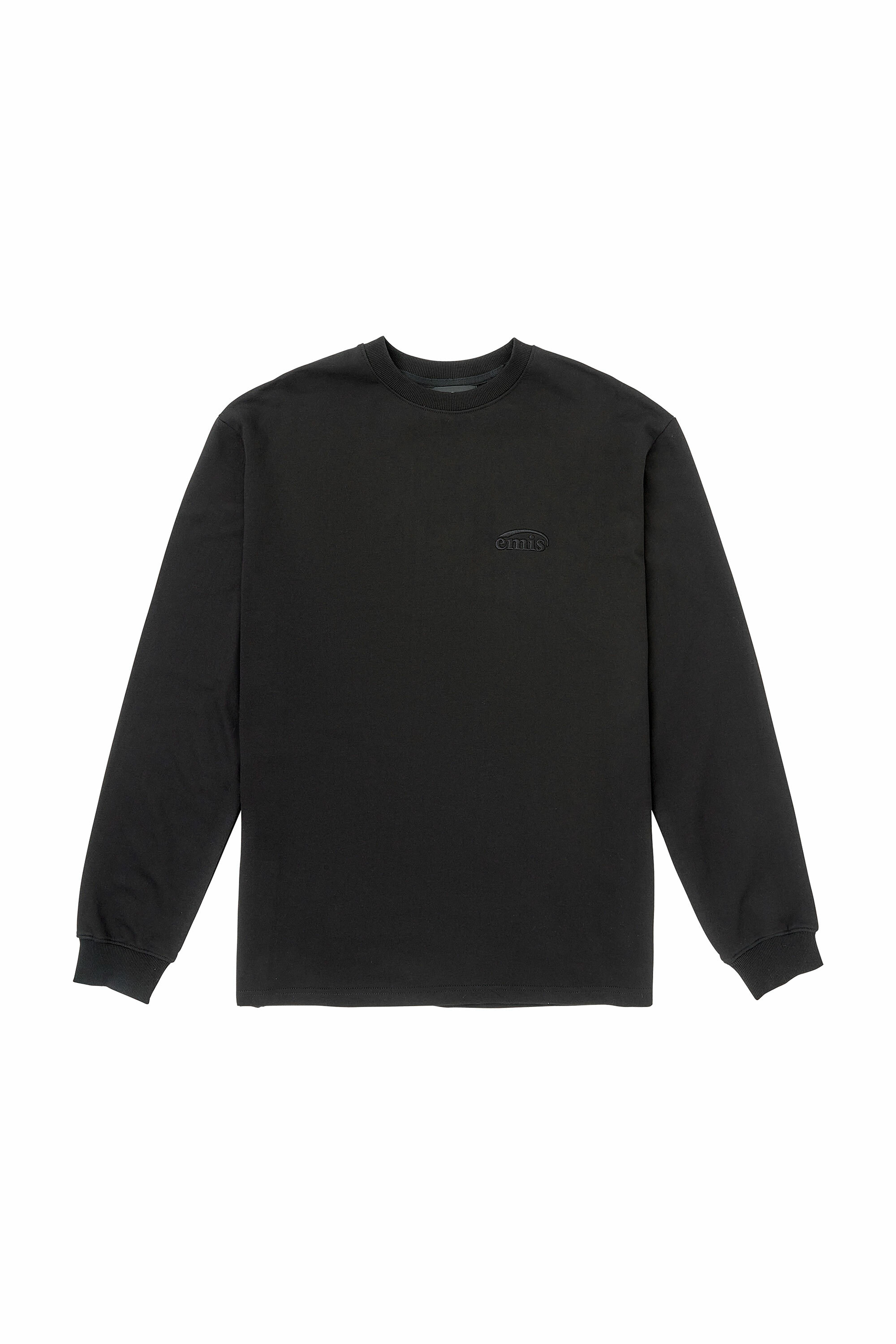 emis LONG SLEEVE CREW NECK TEE - BLACK