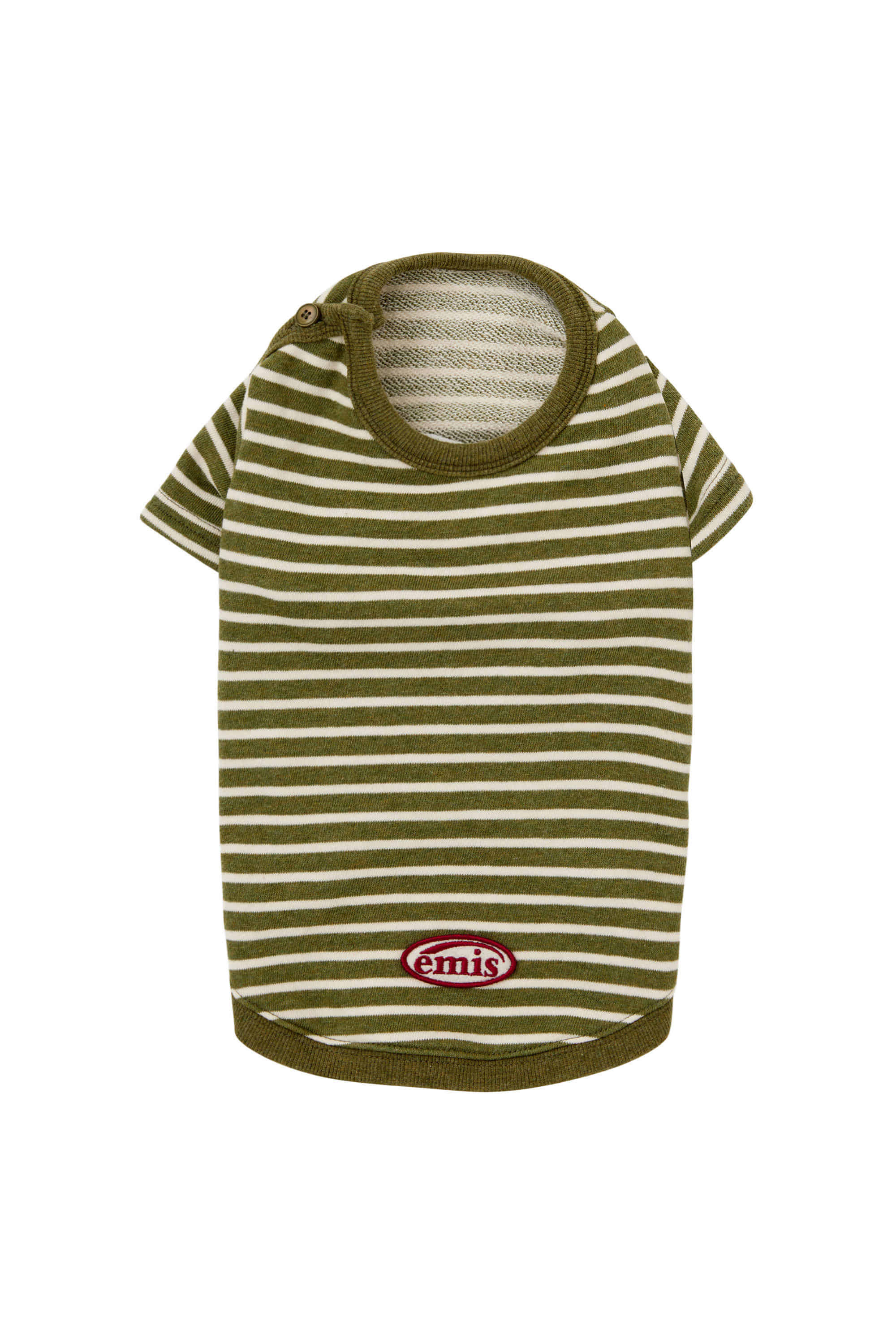 emis [PET] BUTTON SWEAT TEE - KHAKI