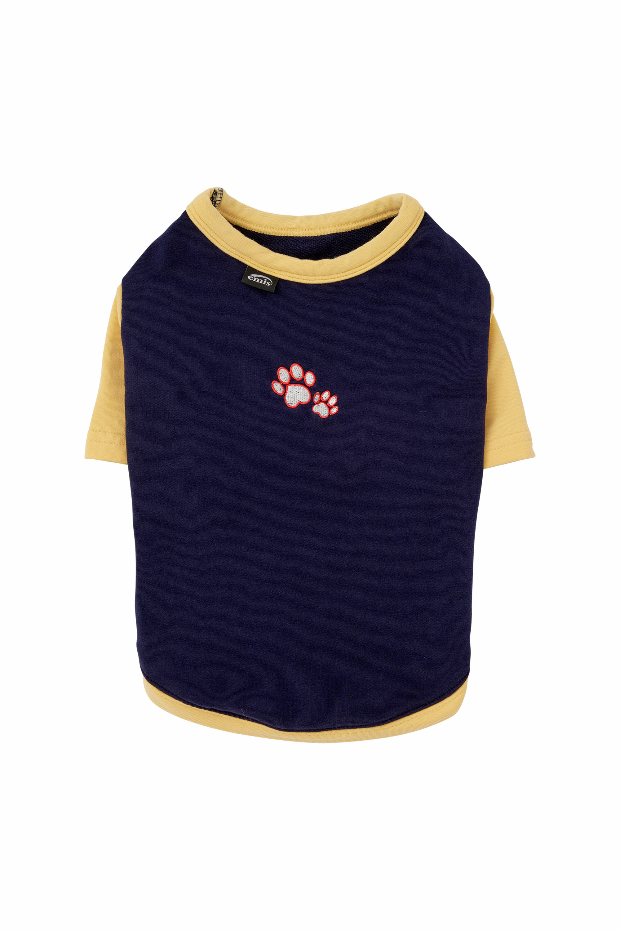 emis [PET] RINGER TEE - NAVY/YELLOW