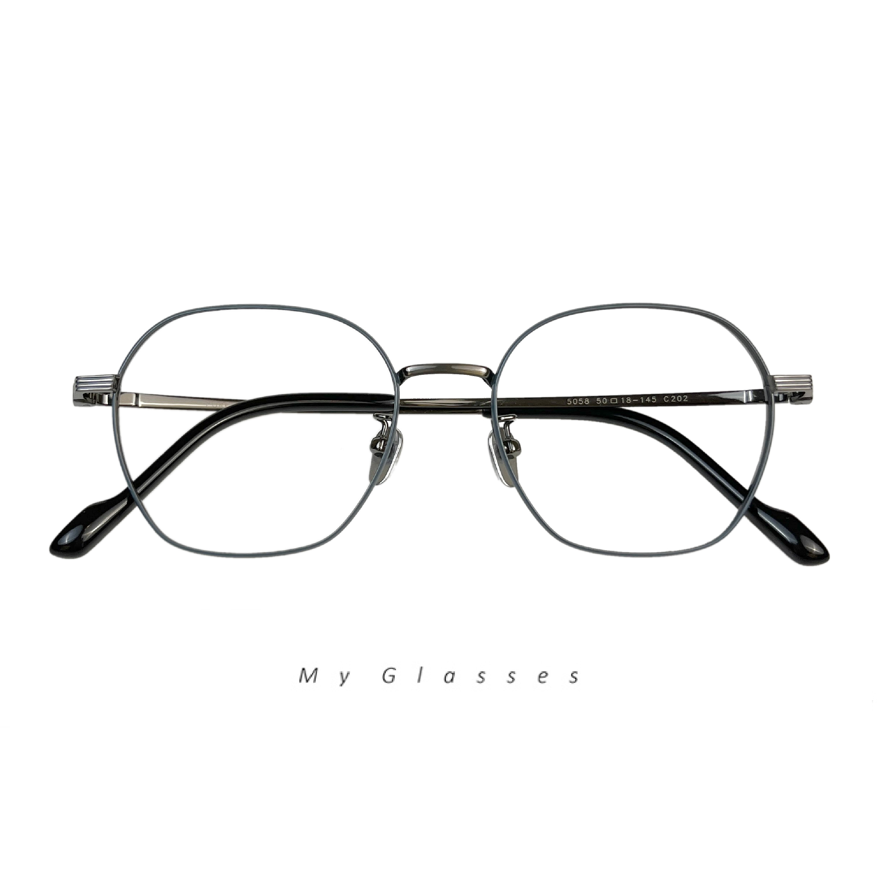 T117純鈦金屬多邊形眼鏡