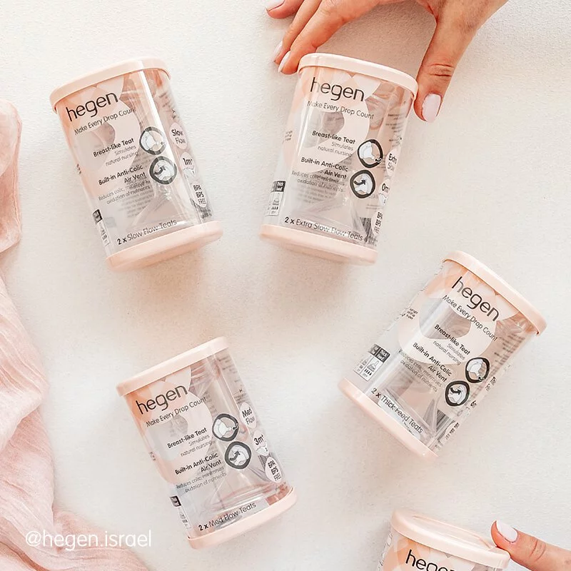 Hegen 防脹氣真實擬乳智慧奶嘴｜微慢速 (兩入組)